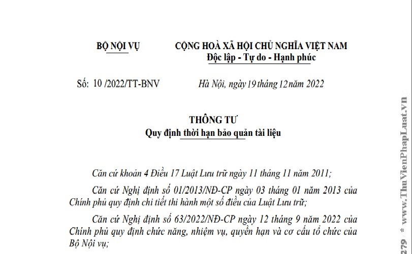 Một số điểm mới về thời hạn bảo quản tài liệu hình thành trong hoạt ...